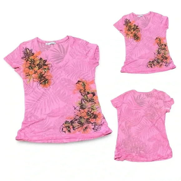 Vibrant Y2K Maurices Floral Pink Shirt - Picture 3 of 5